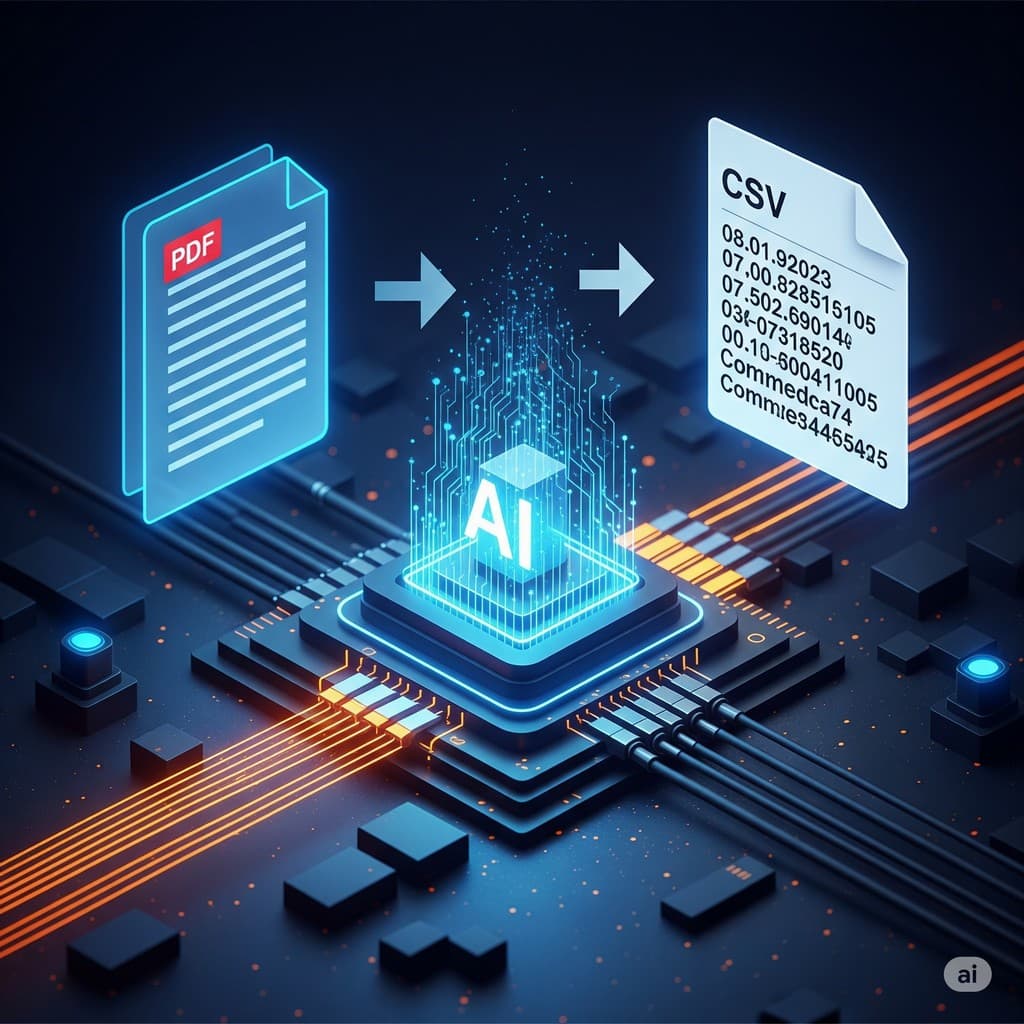 AI-Powered PDF to CSV Conversion