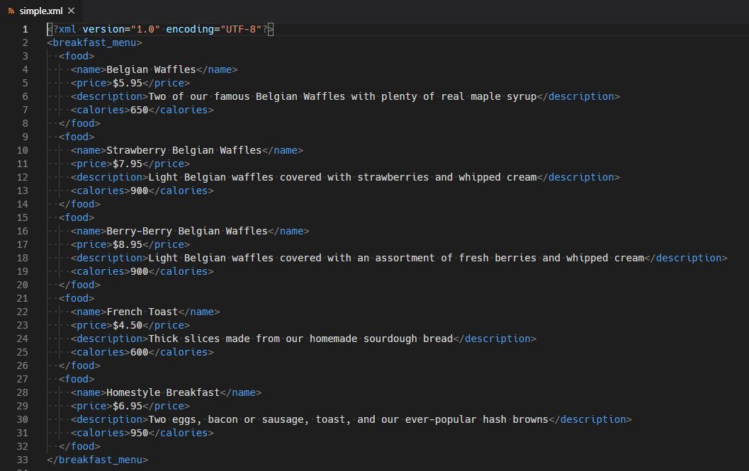 XML file structure